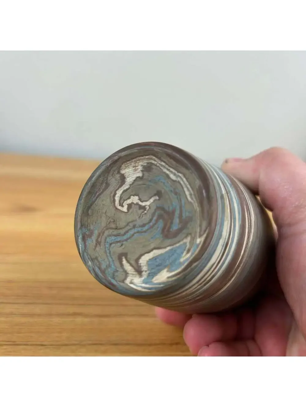 Niloak Art Pottery 1920s Brown Blue Mission Swirl Arts And Crafts Vase 4.5